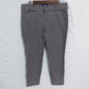 Old Navy Womens Pixie Pant Black White Houndstooth Ankle Pant Stretch 12